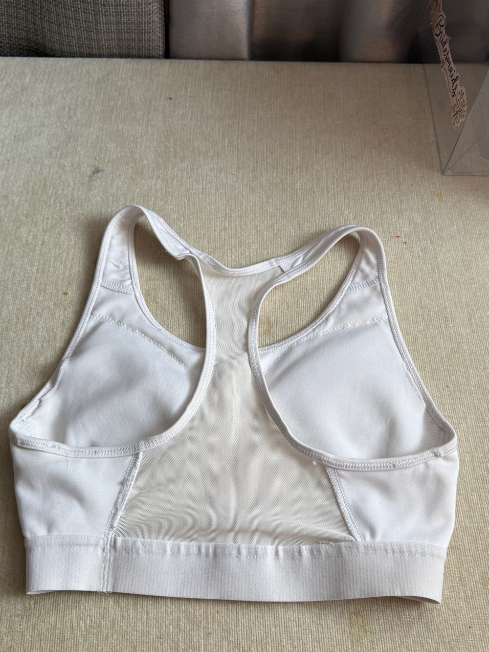 adidas White Racerback Swim Sports Top with Black Logo - Picture 5 of 7